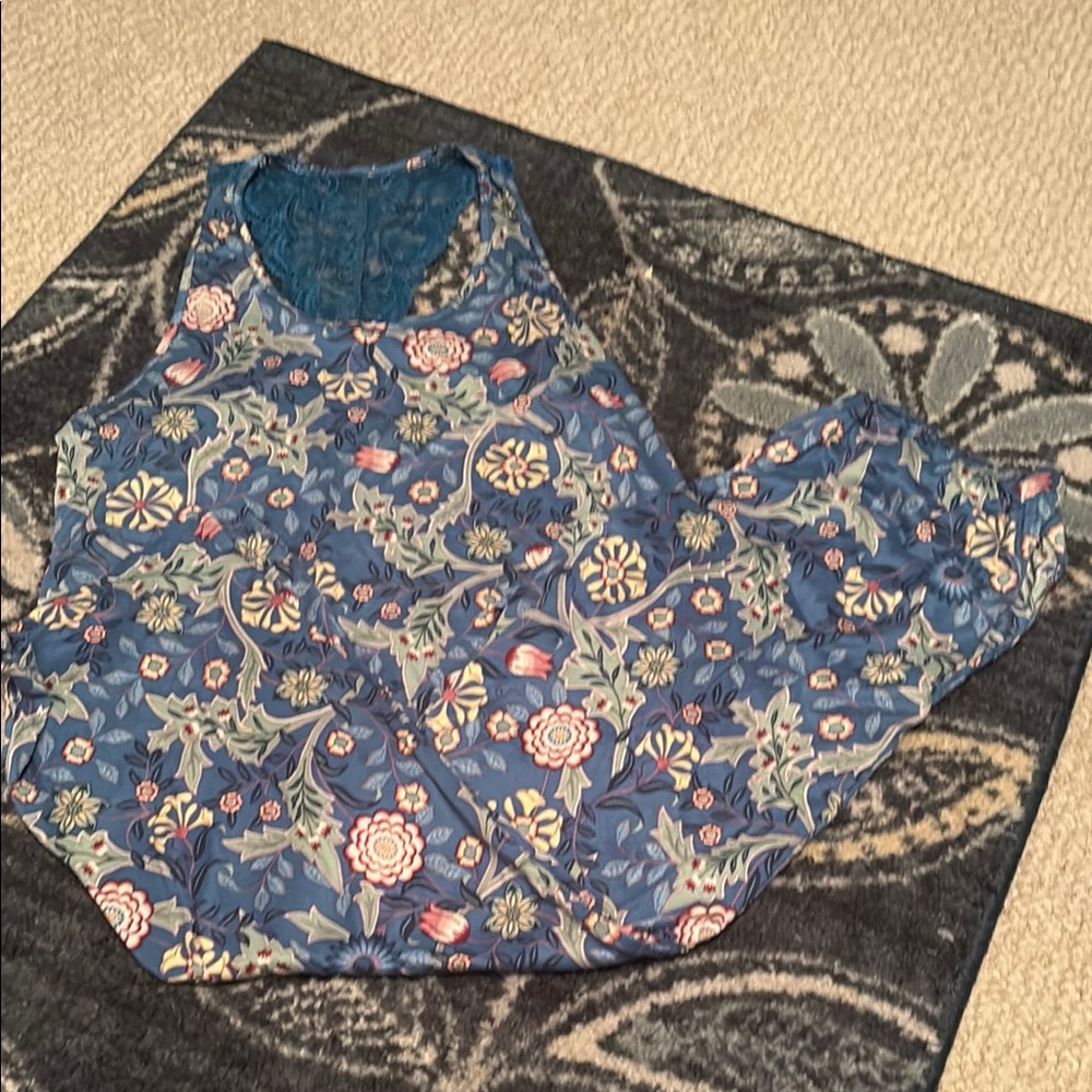 Floral Blue Pajama Set